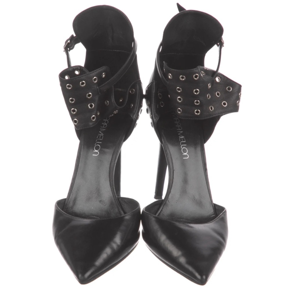Tamara Mellon Leather Cutout Accent D'Orsay Pumps